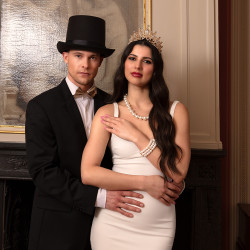 Kovová čelenka s korunou, ružovo-zlatý vzhľad